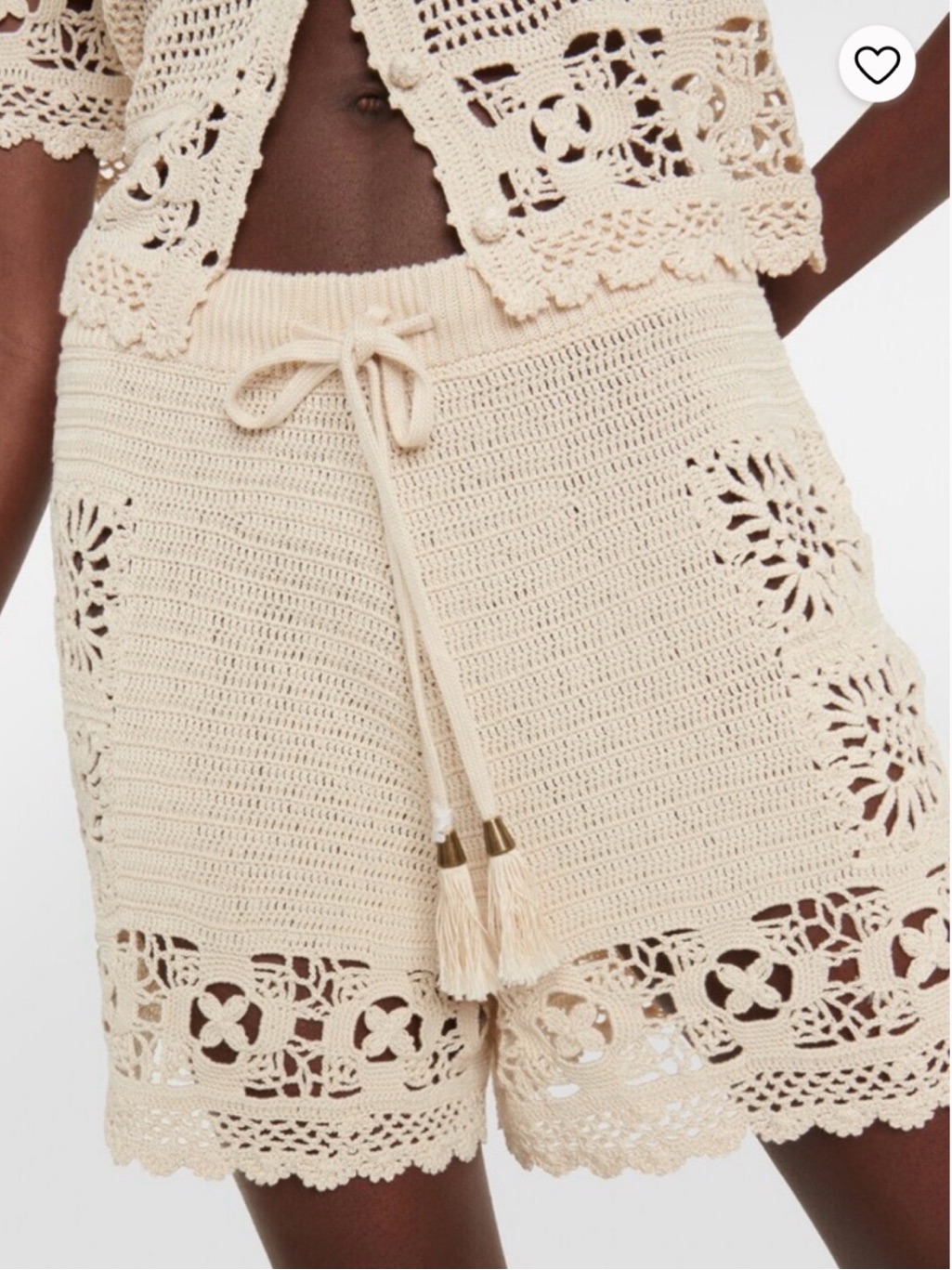 New Zimmermann Crochet Drawstring Shorts In Cream